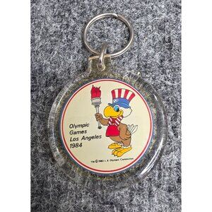 1984 Olympic Games Los Angeles Keychain With Sam The Eagle Mascot